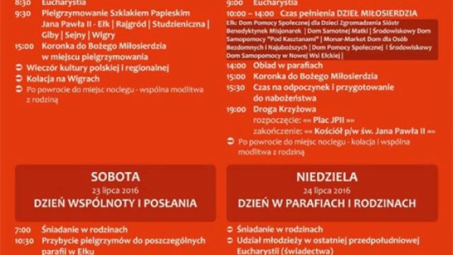 Program ŚDM - Tydzień misyjny w Ełku