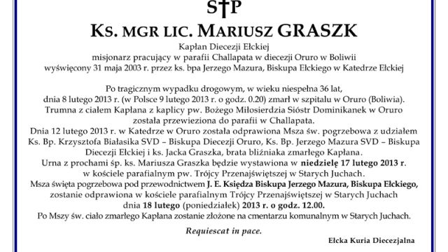Pogrzeb ks. Mariusza Graszk